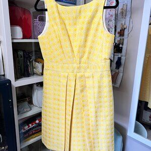 New Tommy Hilfiger Yellow Geometric Brocade Dress
